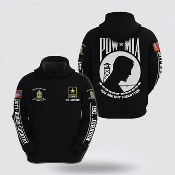 Us Army Hoodie, Us Army Hoodie Custom Your Name And Rank, You’re Not Forgotten