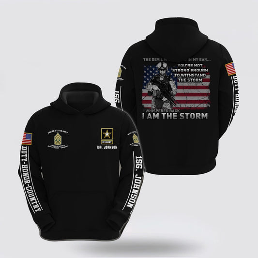 Us Army Hoodie, Us Army Hoodie Custom Your Name Rank, Us Army Gifts