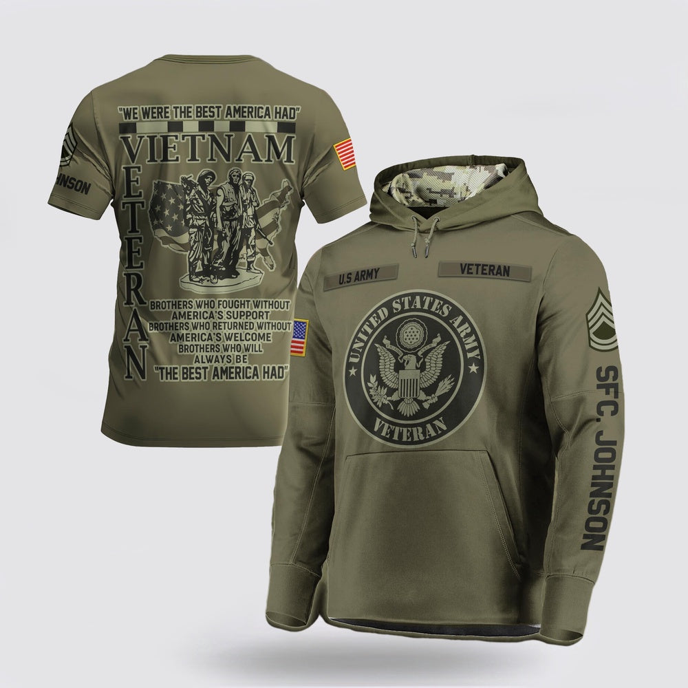 Us Army Hoodie, Us Army Military Veteran All Over Print Hoodie, We Were The Best America Had