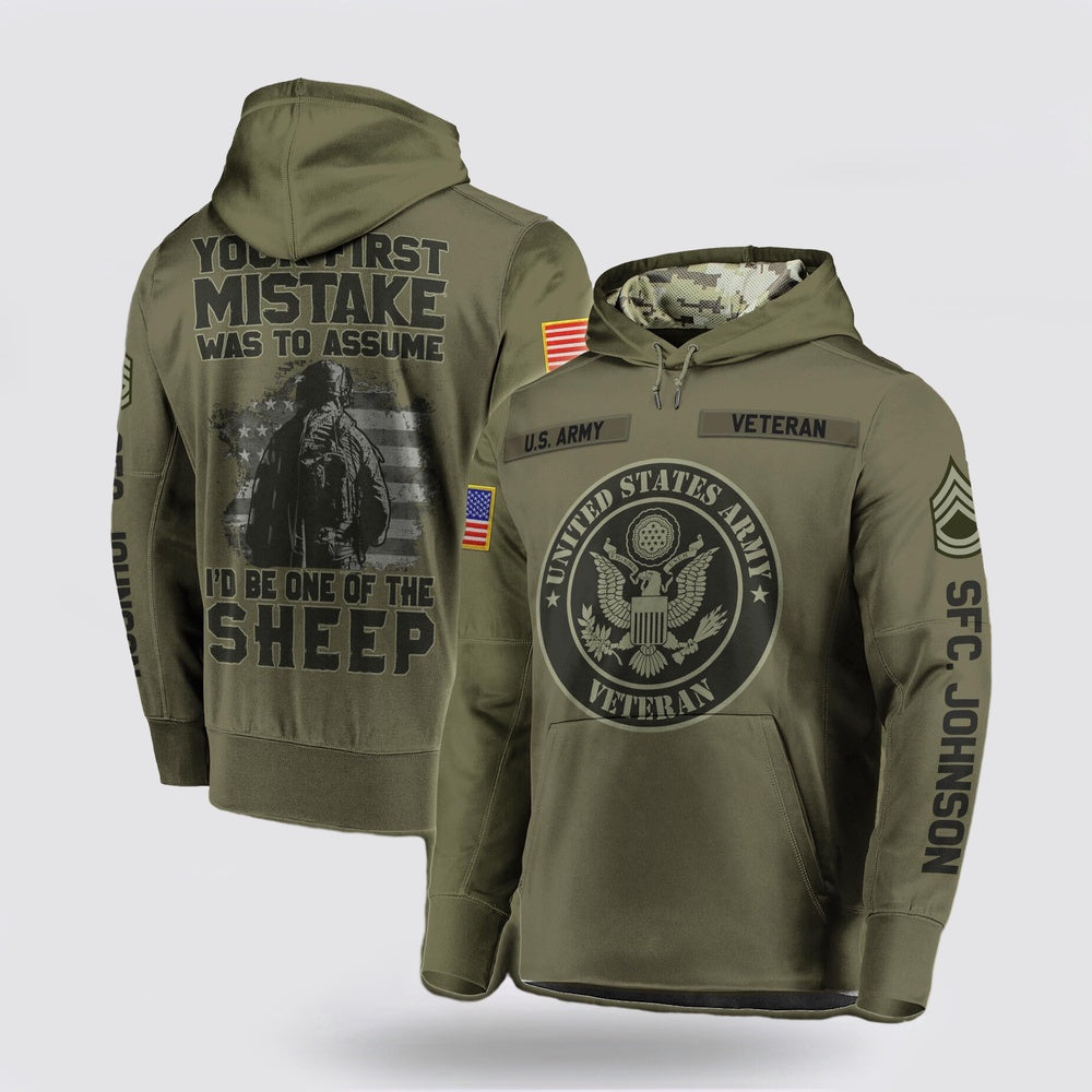 Us Army Hoodie, Us Army Military Veteran All Over Print Hoodie, Your First Mistake Was To Assume