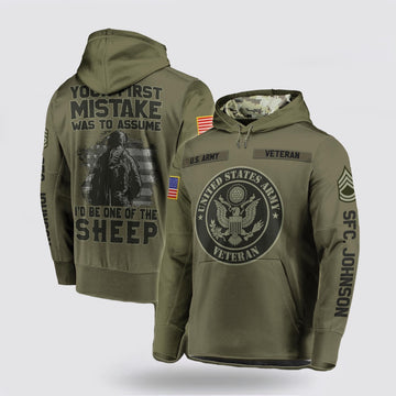 Us Army Hoodie, Us Army Military Veteran All Over Print Hoodie, Your First Mistake Was To Assume