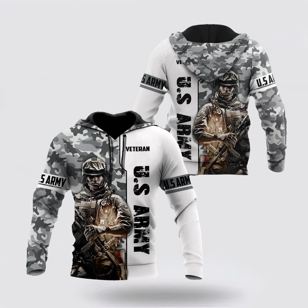 Us Army Hoodie, Us Army Veteran 3D All Over Printed Hoodie