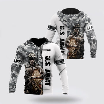 Us Army Hoodie, Us Army Veteran 3D All Over Printed Hoodie
