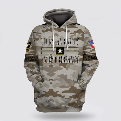 Us Army Hoodie, Us Army Veteran 3D All Over Printed Shirts Hoodie