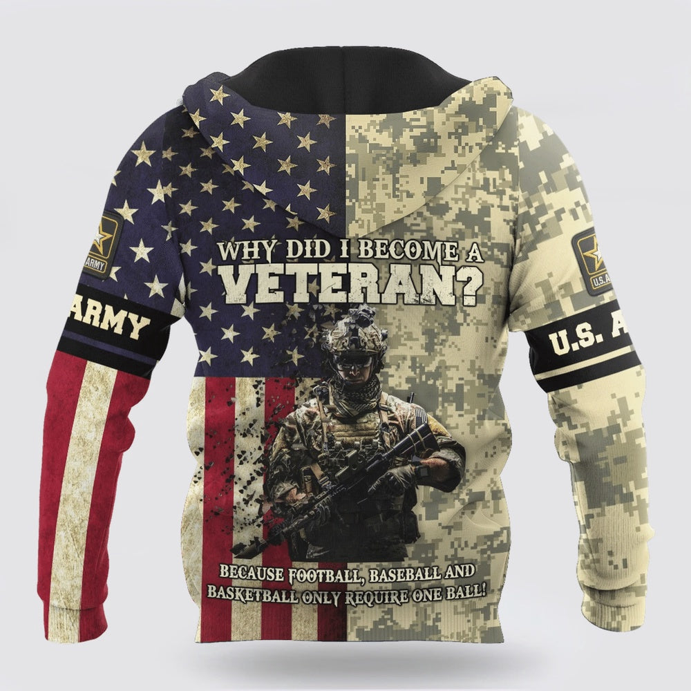 Us Army Hoodie, Us Army Veterans 3D Hoodie For Men And Women