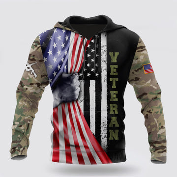 Us Army Hoodie, Us Veteran American Flag Camo 3D Hoodie For Men And Women Hoodie