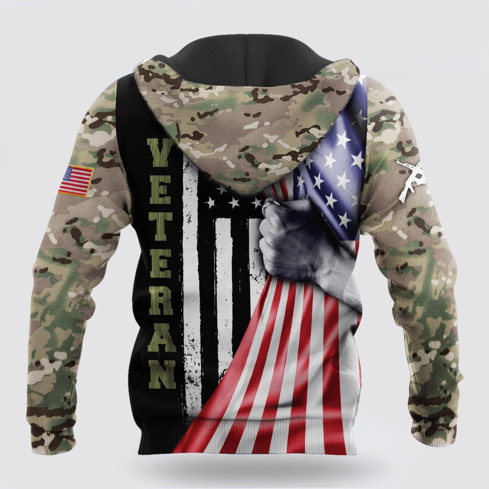 Us Army Hoodie, Us Veteran American Flag Camo 3D Hoodie For Men And Women Hoodie