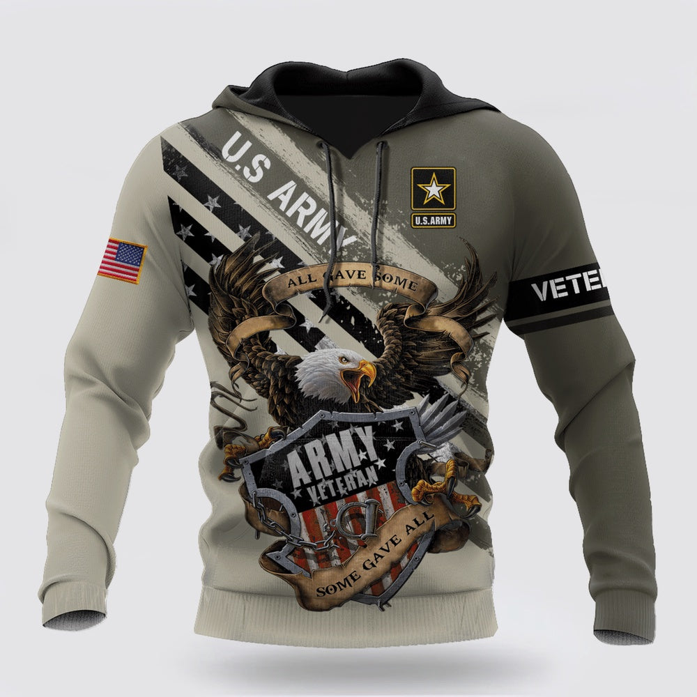 Us Army Hoodie, Us Veteran Army All Gave Some 3D Hoodie
