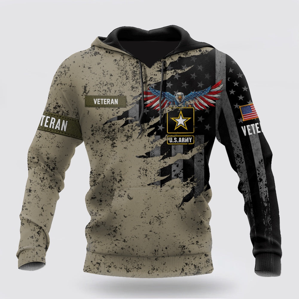Us Army Hoodie, Veteran US Army Eagle In My Heart 3D Hoodie Proud Military