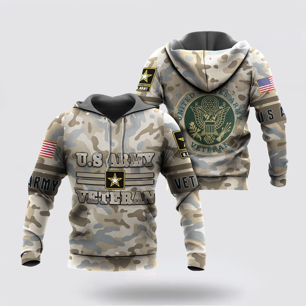 Us Army Hoodie, Veteran Us Army Veteran Amazing With Beautiful Pattern Hoodie