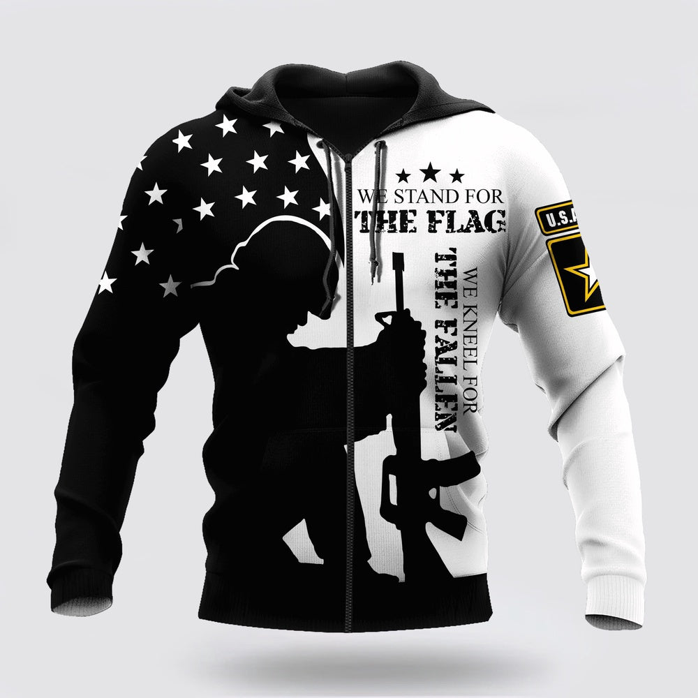 Us Army Hoodie, We Stand For The Flag  Us Army 3D Hoodie