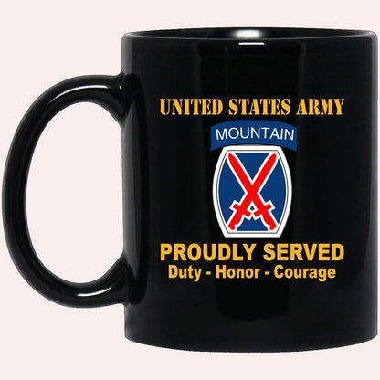 Us Army Mug, Veterans Mug, US Army 10th Mountain Infantry Division Black Mug, Us Army Coffee Mug, Military Coffee Mugs