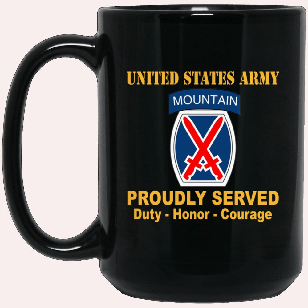 Us Army Mug, Veterans Mug, US Army 10th Mountain Infantry Division Black Mug, Us Army Coffee Mug, Military Coffee Mugs