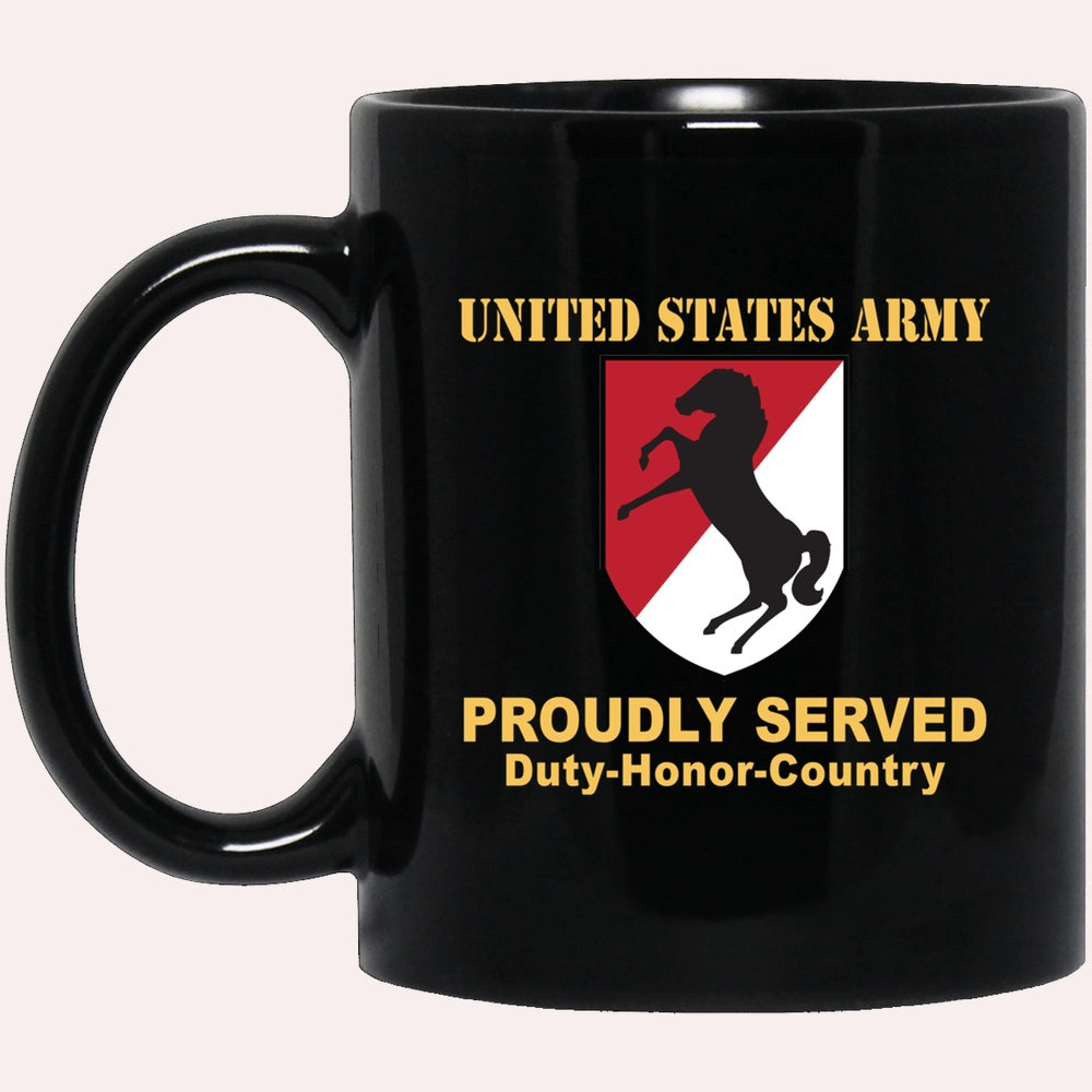 Us Army Mug, Veterans Mug, US Army 11TH ARMORED CAVALRY REGIMENT Black Mug, Us Army Coffee Mug, Military Coffee Mugs