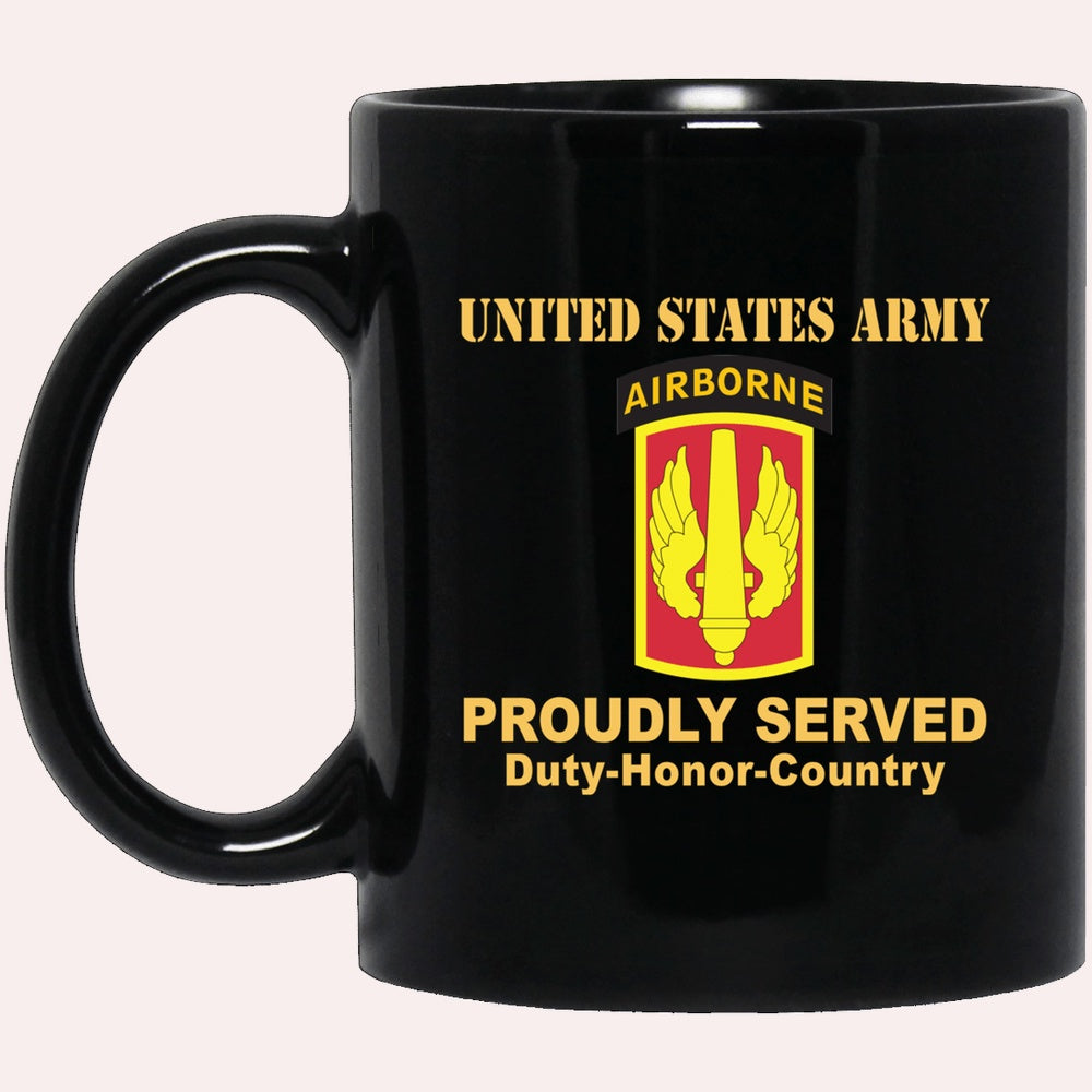 Us Army Mug, Veterans Mug, US Army 18TH FIELD ARTILLERY WITH AIRBORNE TAB Black Mug, Us Army Coffee Mug, Military Coffee Mugs