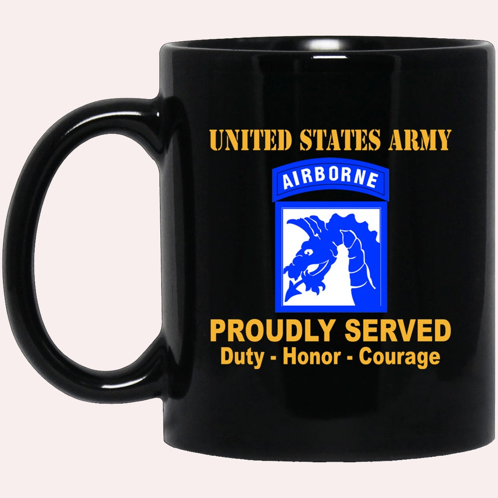 Us Army Mug, Veterans Mug, US Army 18th XVIII Airborne Black Mug, Us Army Coffee Mug, Military Coffee Mugs