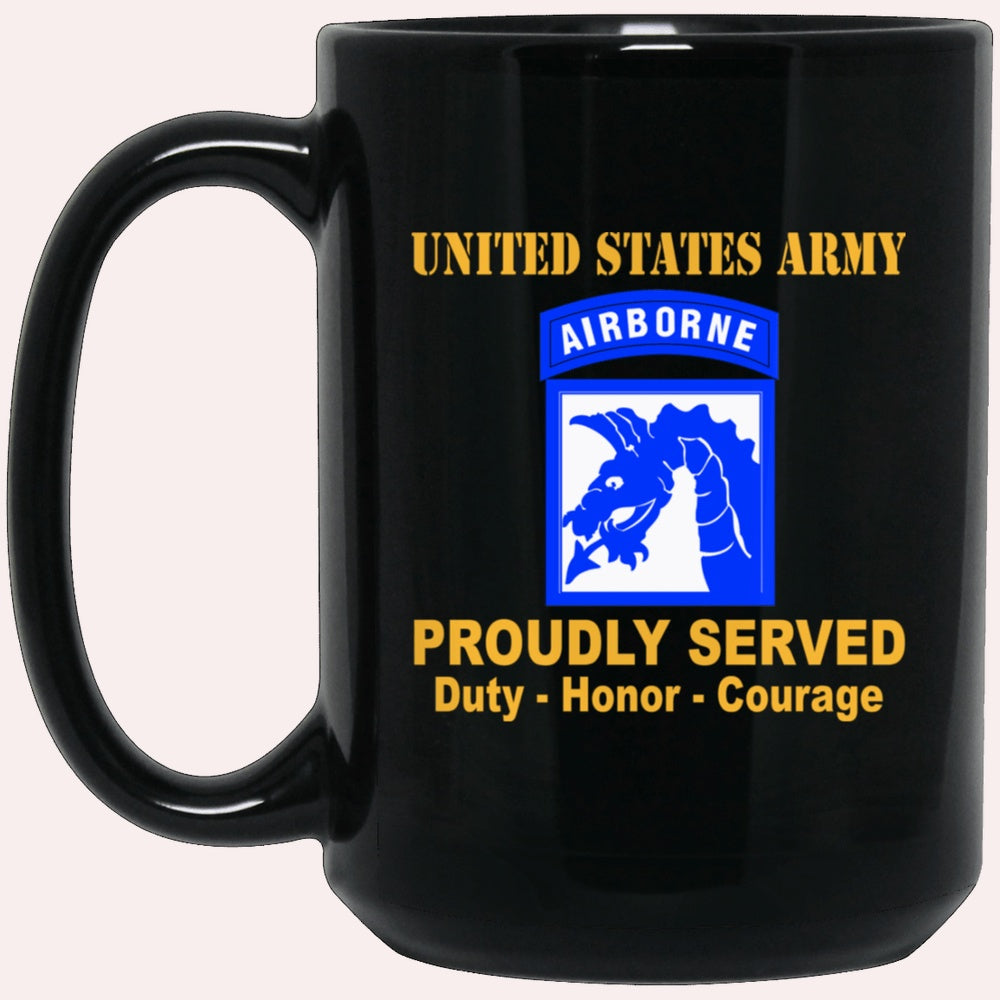 Us Army Mug, Veterans Mug, US Army 18th XVIII Airborne Black Mug, Us Army Coffee Mug, Military Coffee Mugs