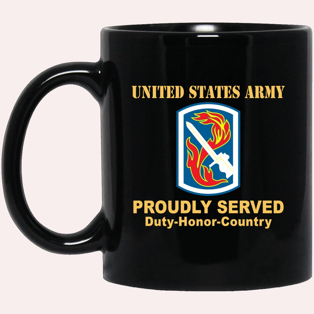 Us Army Mug, Veterans Mug, US Army 198TH INFANTRY BRIGADE Black Mug, Us Army Coffee Mug, Military Coffee Mugs