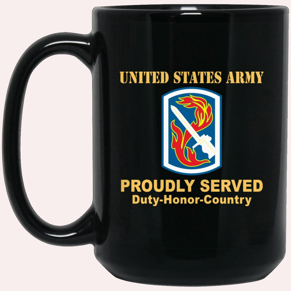 Us Army Mug, Veterans Mug, US Army 198TH INFANTRY BRIGADE Black Mug, Us Army Coffee Mug, Military Coffee Mugs