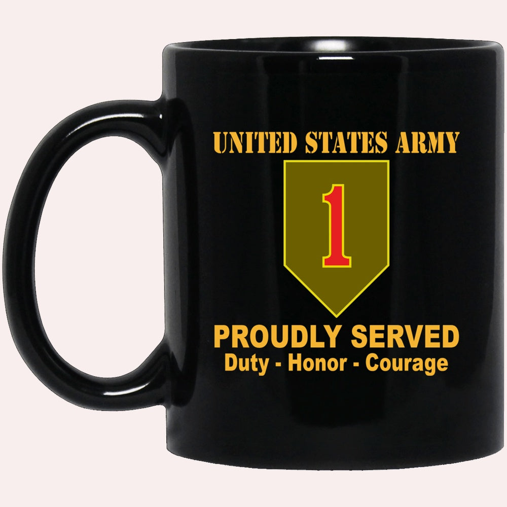 Us Army Mug, Veterans Mug, US Army 1st Infantry Big Red One Black Mug, Us Army Coffee Mug, Military Coffee Mugs