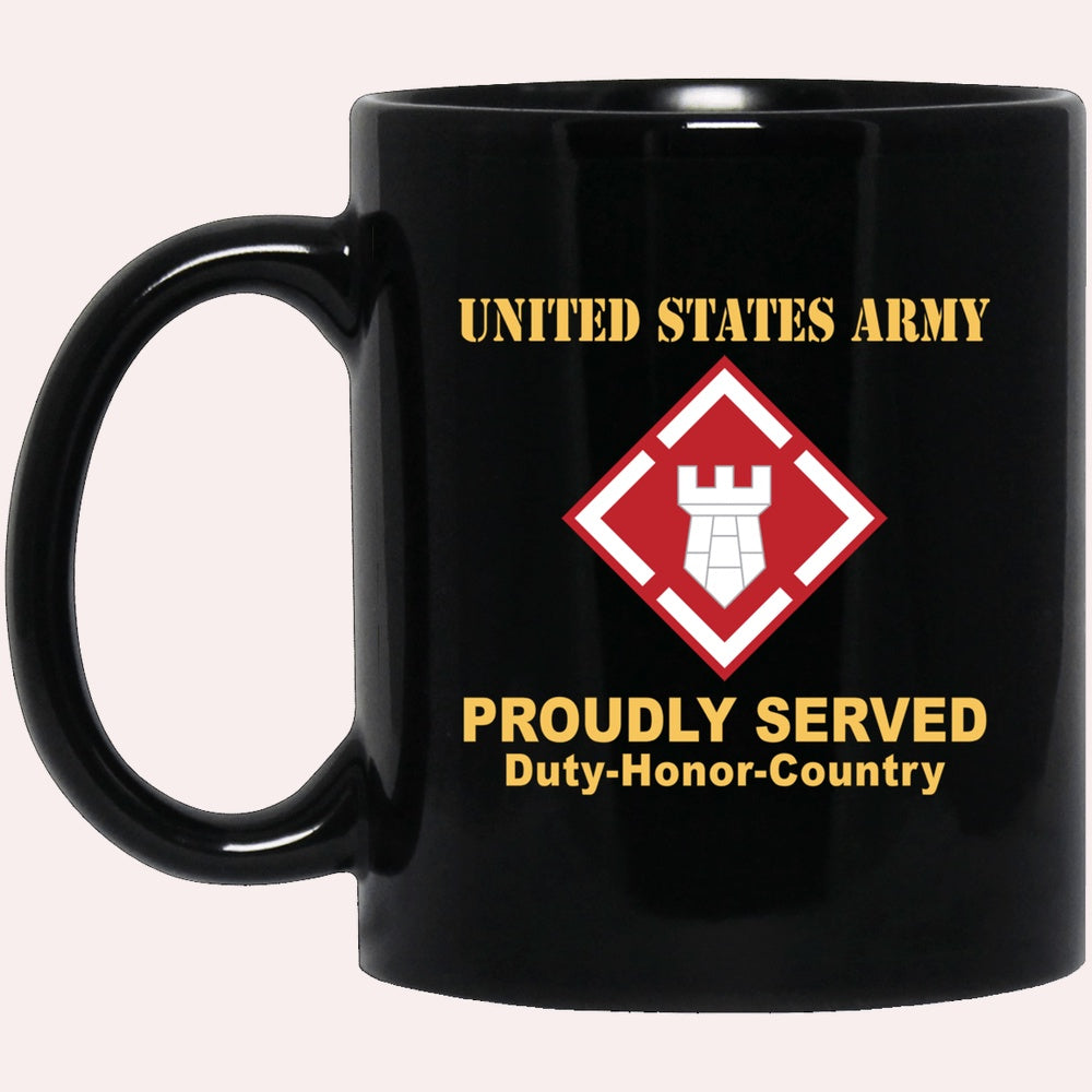 Us Army Mug, Veterans Mug, US Army 20TH ENGINEER BRIGADE WITH AIRBORNE TAB Black Mug, Us Army Coffee Mug, Military Coffee Mugs