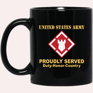 Us Army Mug, Veterans Mug, US Army 20TH ENGINEER BRIGADE WITH AIRBORNE TAB Black Mug, Us Army Coffee Mug, Military Coffee Mugs
