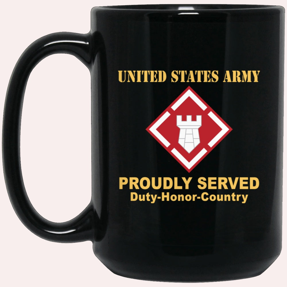 Us Army Mug, Veterans Mug, US Army 20TH ENGINEER BRIGADE WITH AIRBORNE TAB Black Mug, Us Army Coffee Mug, Military Coffee Mugs