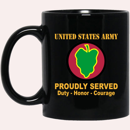 Us Army Mug, Veterans Mug, US Army 24th Mechanized Infantry Division Black Mug, Us Army Coffee Mug, Military Coffee Mugs