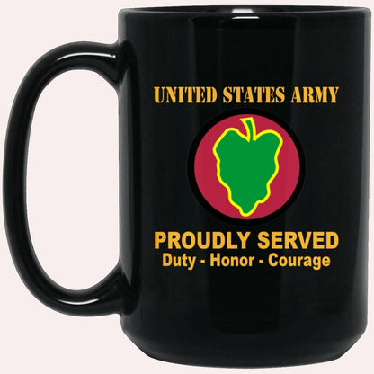 Us Army Mug, Veterans Mug, US Army 24th Mechanized Infantry Division Black Mug, Us Army Coffee Mug, Military Coffee Mugs