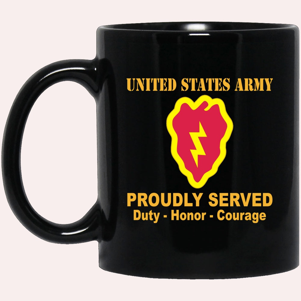 Us Army Mug, Veterans Mug, US Army 25th Infantry Division Black Mug, Us Army Coffee Mug, Military Coffee Mugs