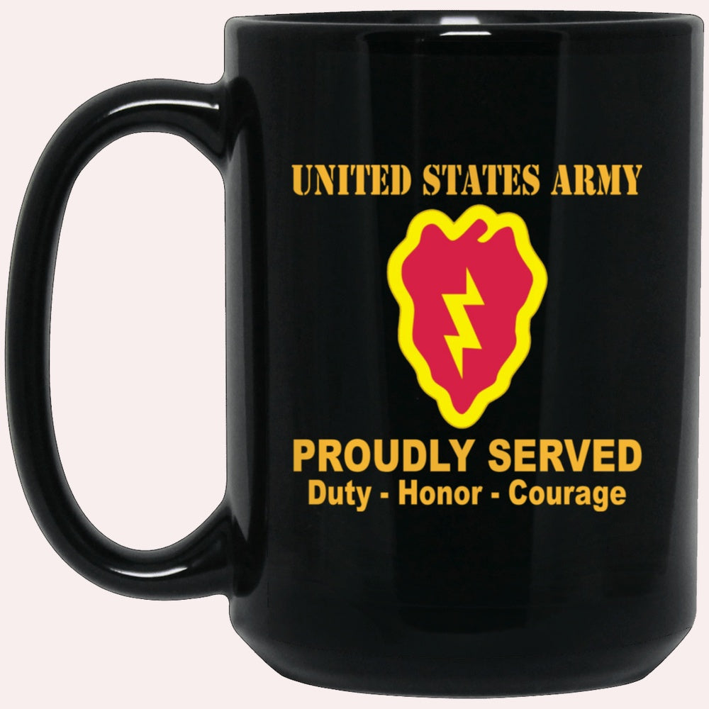 Us Army Mug, Veterans Mug, US Army 25th Infantry Division Black Mug, Us Army Coffee Mug, Military Coffee Mugs