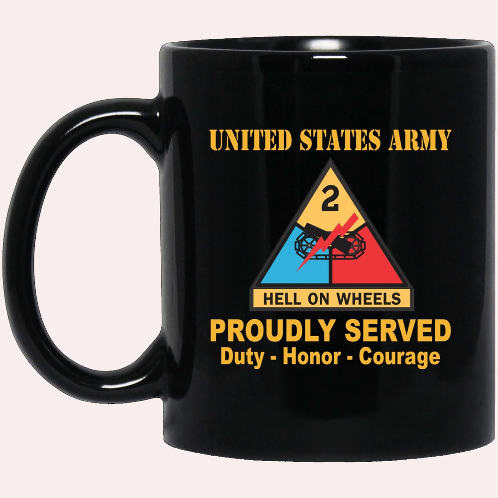 Us Army Mug, Veterans Mug, US Army 2nd Armored Division Black Mug, Us Army Coffee Mug, Military Coffee Mugs