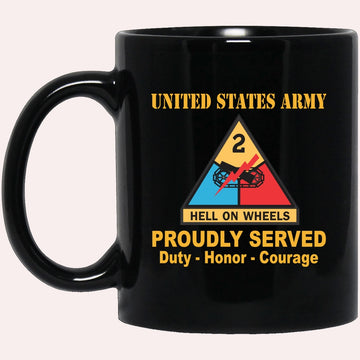 Us Army Mug, Veterans Mug, US Army 2nd Armored Division Black Mug, Us Army Coffee Mug, Military Coffee Mugs
