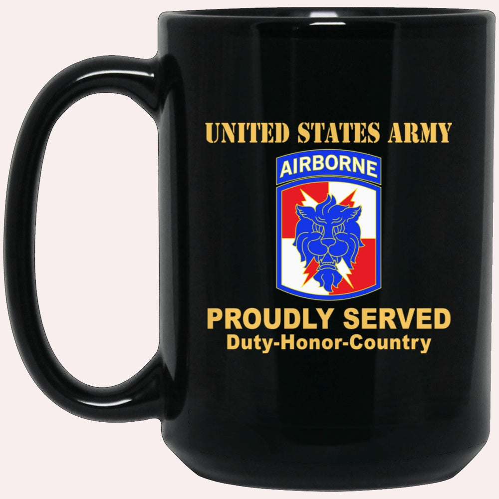 Us Army Mug, Veterans Mug, US Army 35TH SIGNAL BRIGADE W AIRBORNE TAB Black Mug, Us Army Coffee Mug, Military Coffee Mugs