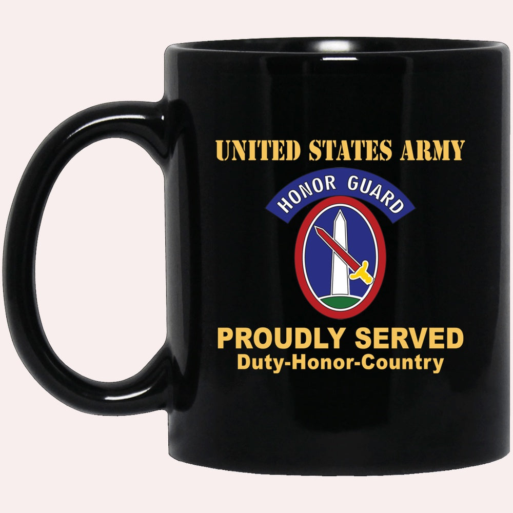 Us Army Mug, Veterans Mug, US Army 3RD Infantry Regiment, Military District Of Washington With Honor Guard Tab Black Mug
