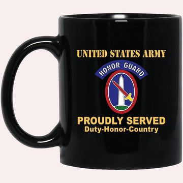 Us Army Mug, Veterans Mug, US Army 3RD Infantry Regiment, Military District Of Washington With Honor Guard Tab Black Mug