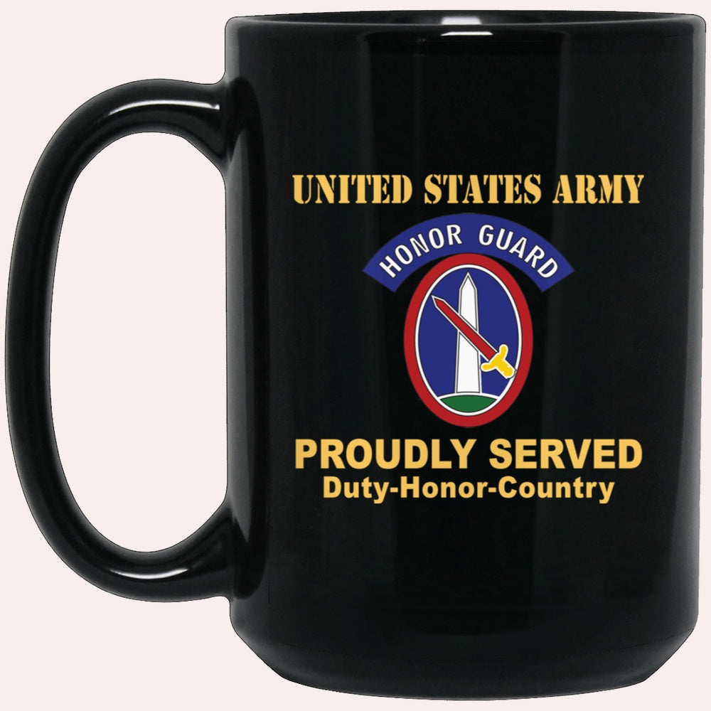 Us Army Mug, Veterans Mug, US Army 3RD Infantry Regiment, Military District Of Washington With Honor Guard Tab Black Mug