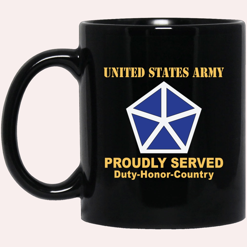 Us Army Mug, Veterans Mug, US Army 5TH CORPS Black Mug, Us Army Coffee Mug, Military Coffee Mugs