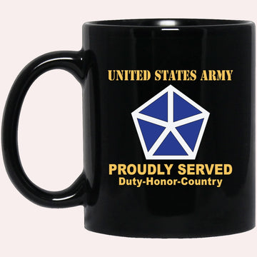 Us Army Mug, Veterans Mug, US Army 5TH CORPS Black Mug, Us Army Coffee Mug, Military Coffee Mugs