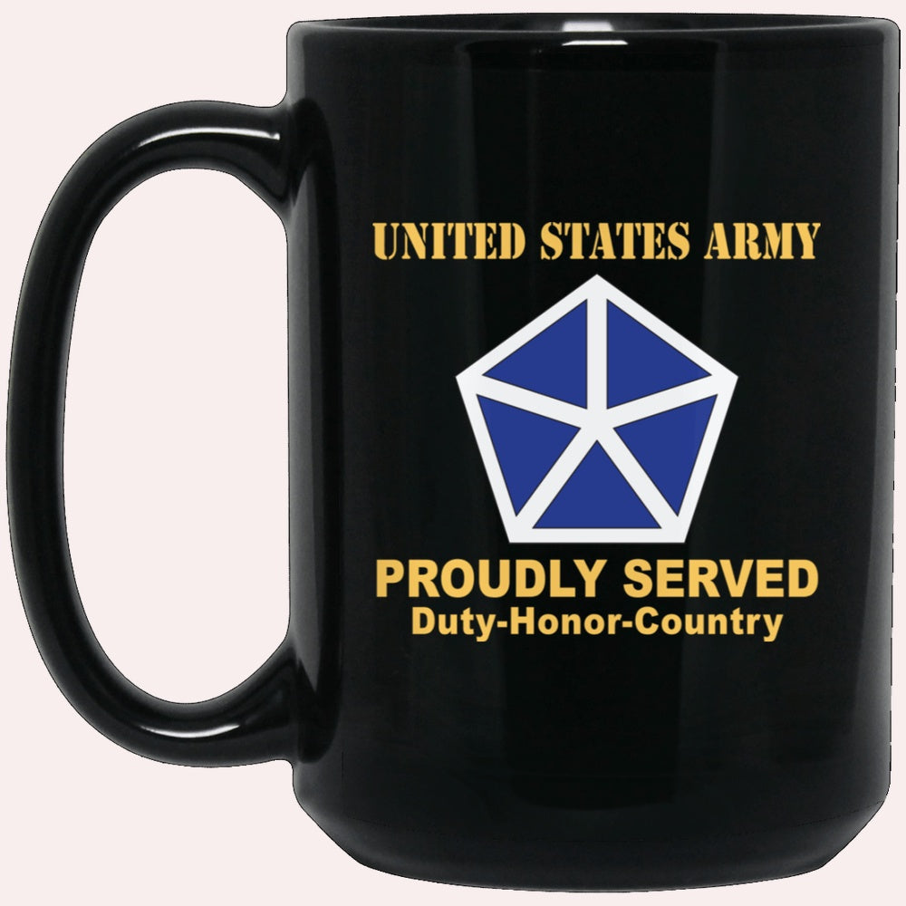 Us Army Mug, Veterans Mug, US Army 5TH CORPS Black Mug, Us Army Coffee Mug, Military Coffee Mugs