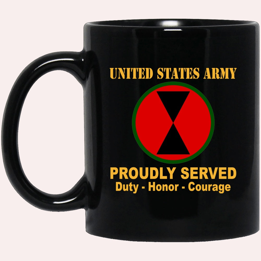 Us Army Mug, Veterans Mug, US Army 7th Infantry Division Black Mug, Us Army Coffee Mug, Military Coffee Mugs