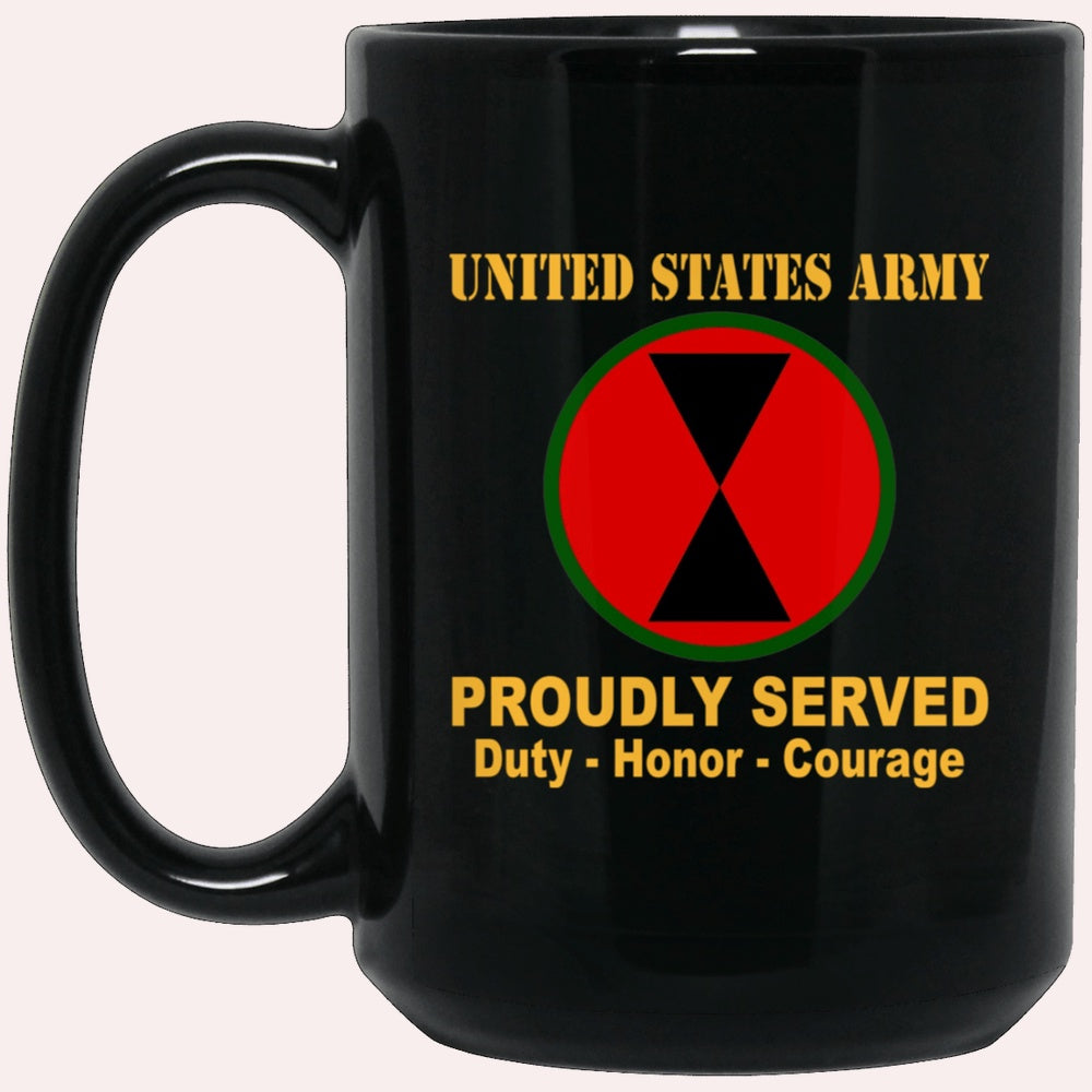 Us Army Mug, Veterans Mug, US Army 7th Infantry Division Black Mug, Us Army Coffee Mug, Military Coffee Mugs