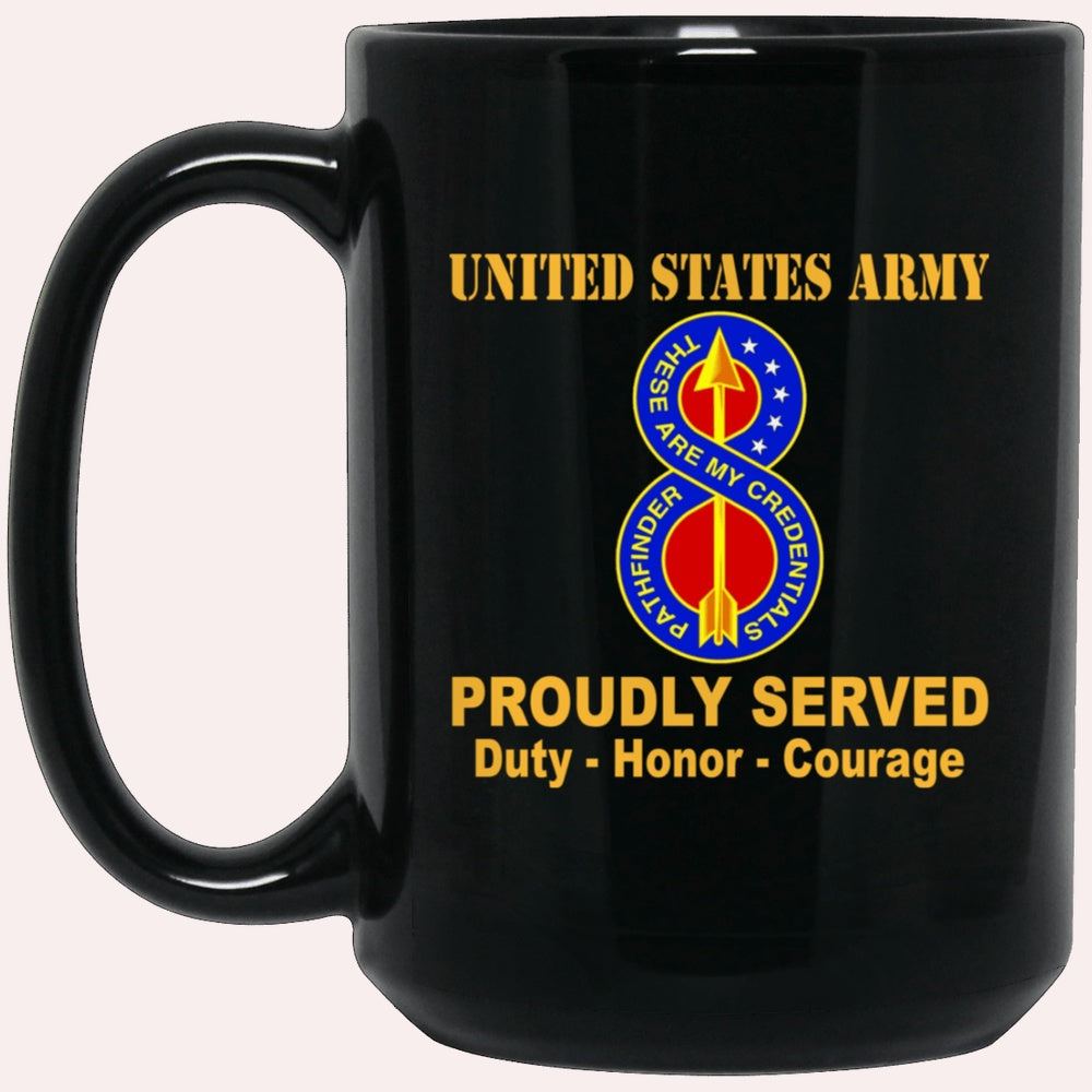 Us Army Mug, Veterans Mug, US Army 8th Infantry Division UC Round Black Mug, Us Army Coffee Mug, Military Coffee Mugs