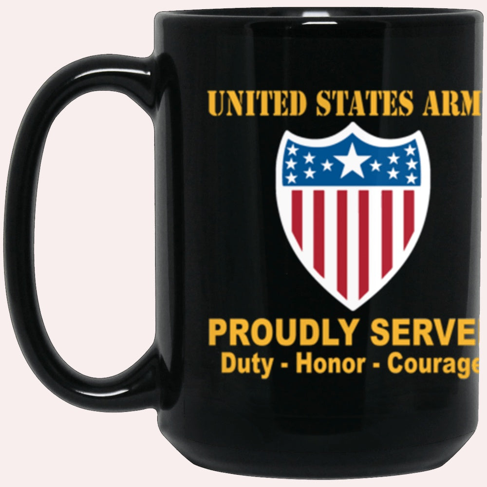Us Army Mug, Veterans Mug, US Army Adjutant General Corps Proudly Served Core Values Black Mug