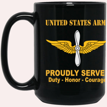 Us Army Mug, Veterans Mug, US Army Aviation Proudly Served Core Values Black Mug, Us Army Coffee Mug, Military Coffee Mugs