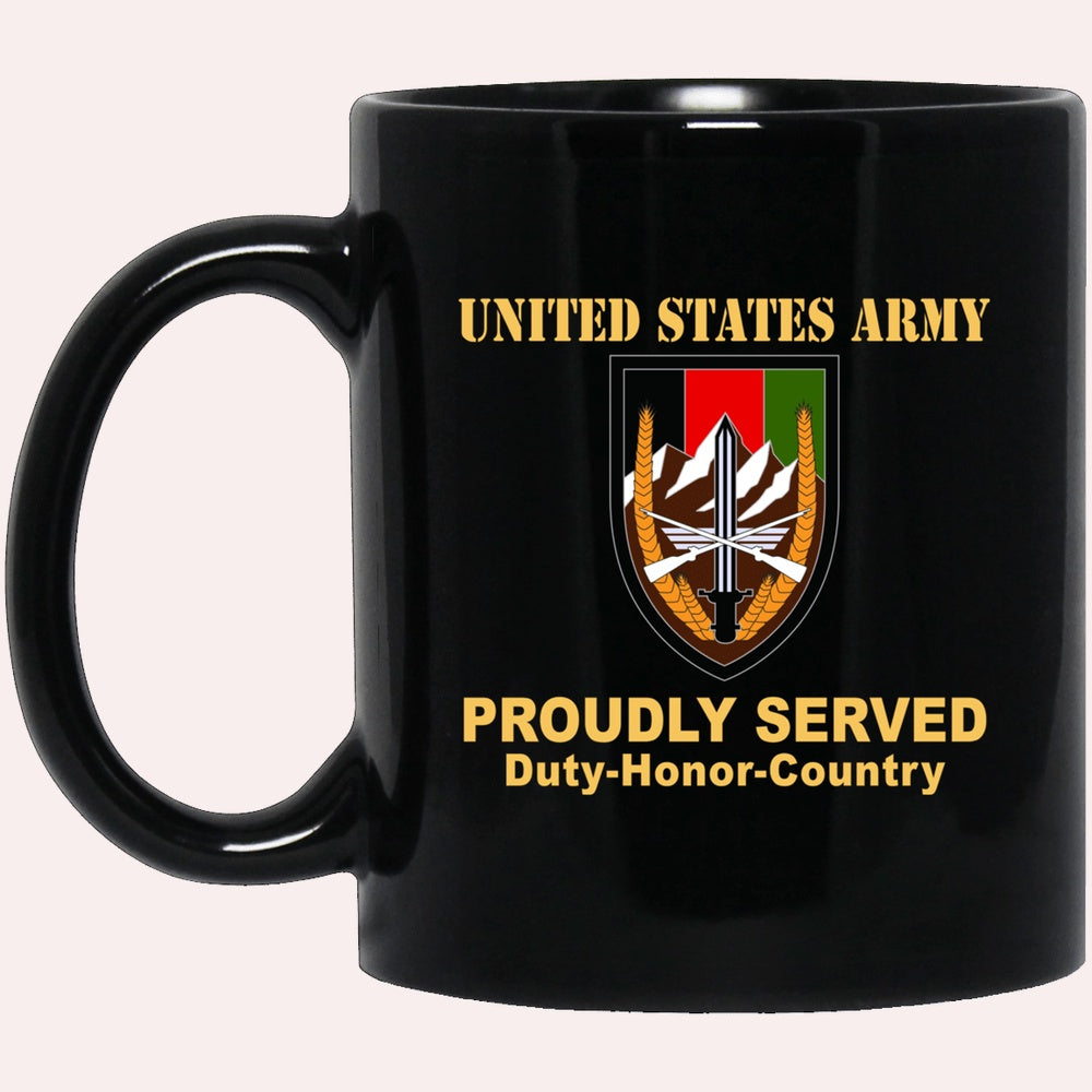 Us Army Mug, Veterans Mug, US Army CSIB ARMY ELEMENT, UNITED STATES FORCESAFGHANISTAN Black Mug