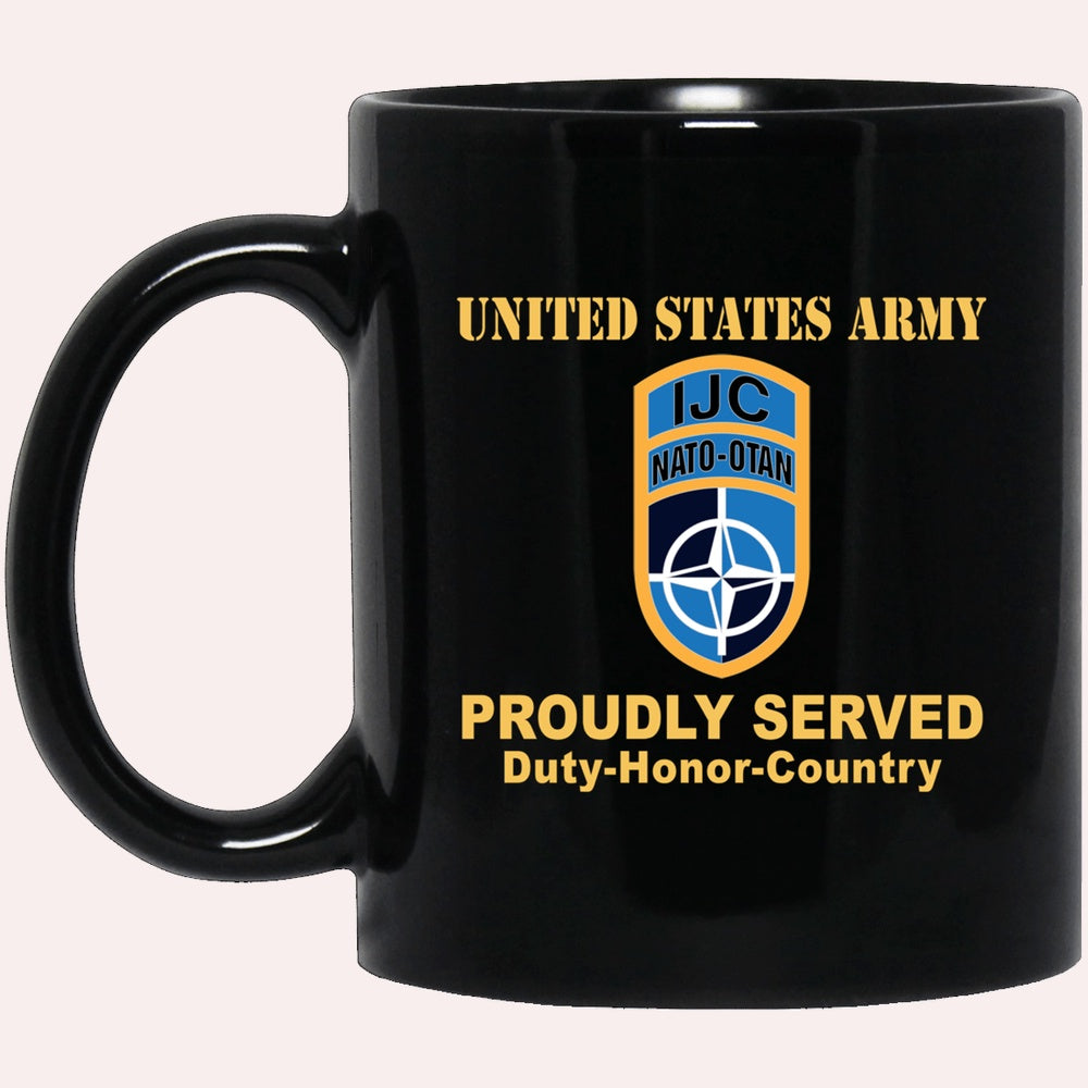 Us Army Mug, Veterans Mug, US Army CSIB NATO ISAF JOINT COMMAND IN AFGHANISTAN Black Mug, Us Army Coffee Mug, Military Coffee Mugs