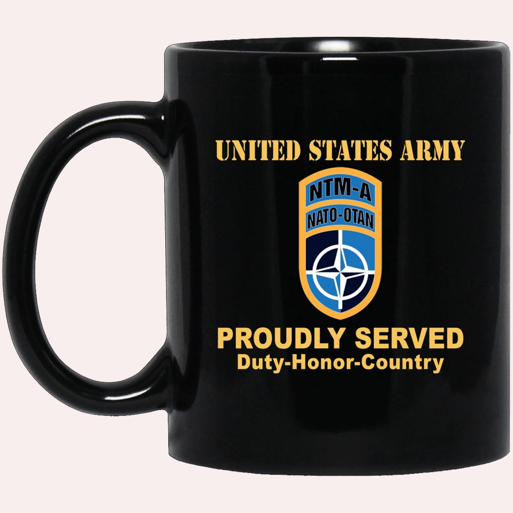 Us Army Mug, Veterans Mug, US Army CSIB NATO TRAINING MISSION AFGHANISTAN Black Mug, Us Army Coffee Mug, Military Coffee Mugs
