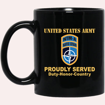 Us Army Mug, Veterans Mug, US Army CSIB NATO TRAINING MISSION AFGHANISTAN Black Mug, Us Army Coffee Mug, Military Coffee Mugs