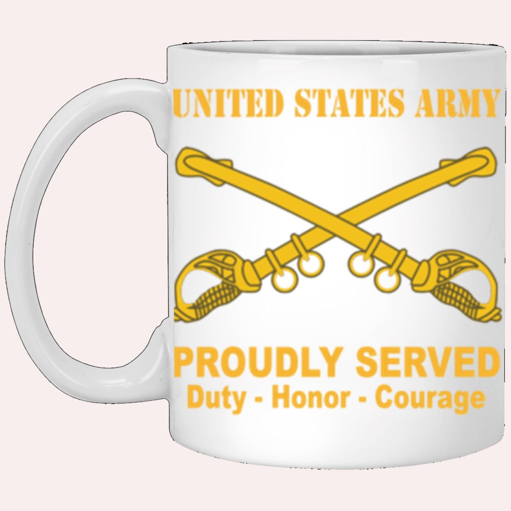 Us Army Mug, Veterans Mug, US Army Cavalry Proudly Served Core Values White Mug, Us Army Coffee Mug, Military Coffee Mugs